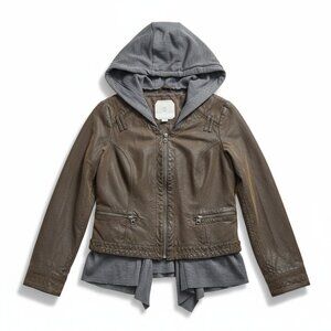 ANTHROPOLOGIE HEI HEI Layered Causeway Jacket Faux Leather